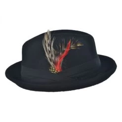 Kid's Blues Crushable Wool Felt Trilby Fedora Hat -ChicHeadwear Haven 105282