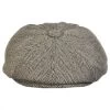 Herringbone Wool Blend Newsboy Cap -ChicHeadwear Haven 106156