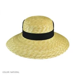 Milan Straw Boater Sun Hat -ChicHeadwear Haven 12734