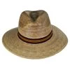 Striped Band Explorer Palm Straw Fedora Hat -ChicHeadwear Haven 127739