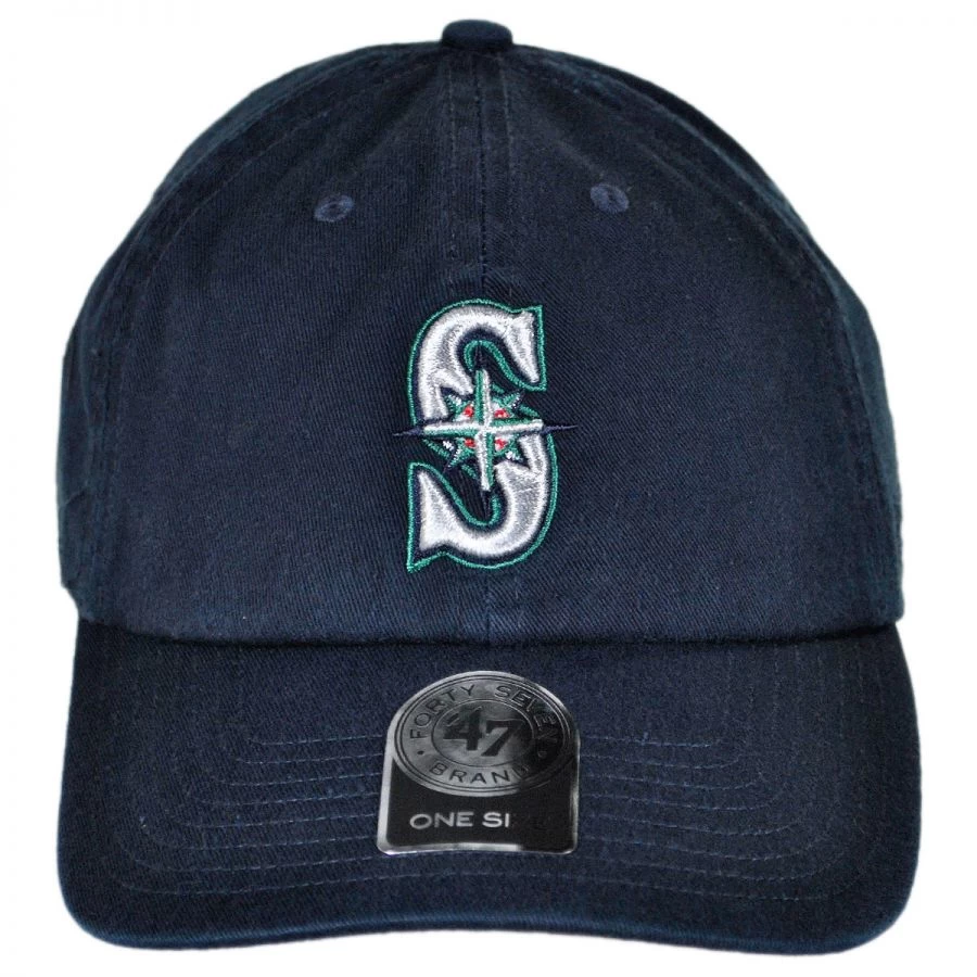 '47 BRAND Seattle Mariners MLB Clean Up Strapback Baseball Cap Dad Hat 3 '47 BRAND Seattle Mariners MLB Clean Up Strapback Baseball Cap Dad Hat