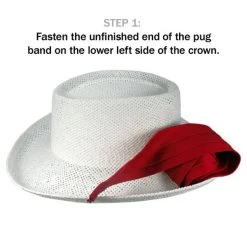 Cotton Twill 3-Pleat Puggaree Hat Band - White