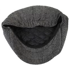 Kids' Herringbone Wool Blend Newsboy Cap -ChicHeadwear Haven 136933