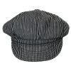 Engineer Striped Cotton Newsboy Cap