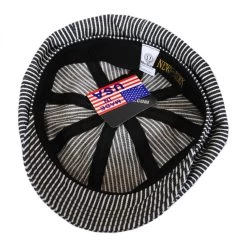 Engineer Striped Cotton Newsboy Cap -ChicHeadwear Haven 139215