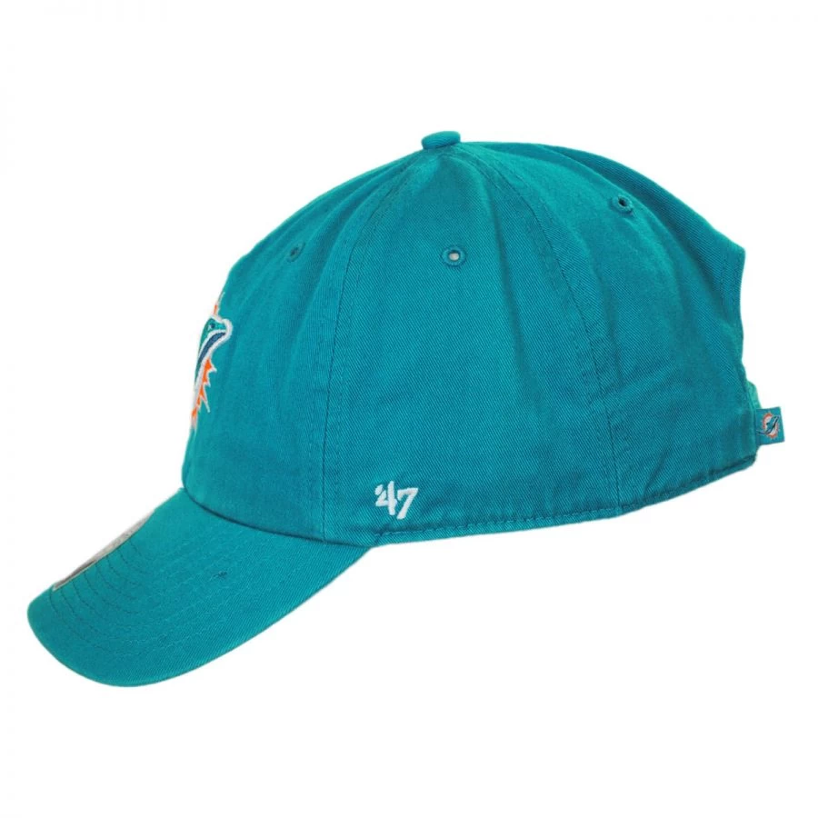 '47 BRAND Miami Dolphins NFL Clean Up Strapback Baseball Cap Dad Hat 4 '47 BRAND Miami Dolphins NFL Clean Up Strapback Baseball Cap Dad Hat - Image 2