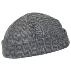 Six Panel Herringbone Wool Skull Cap Beanie Hat -ChicHeadwear Haven 146615