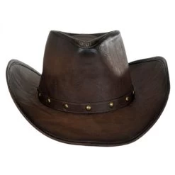 Faux Leather Western Hat