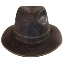 Stetson Weathered Leather Safari Fedora Hat