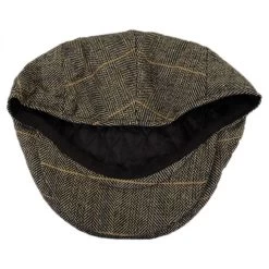 Croydon Herringbone Plaid Wool Blend Ivy Cap -ChicHeadwear Haven 185828