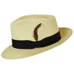 Stain Repellent Panama Straw C-Crown Fedora Hat -ChicHeadwear Haven 192834