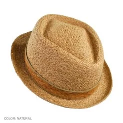 Raffia Straw Diamond Crown Fedora Hat -ChicHeadwear Haven 19397