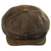 Leather Newsboy Cap - Brown -ChicHeadwear Haven 196181