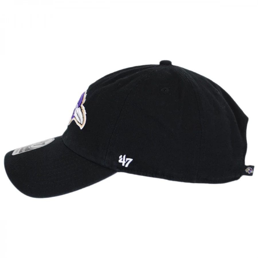 '47 BRAND Baltimore Ravens NFL Clean Up Strapback Baseball Cap Dad Hat 4 '47 BRAND Baltimore Ravens NFL Clean Up Strapback Baseball Cap Dad Hat - Image 2