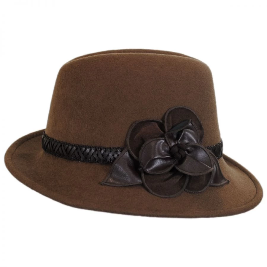 Rose Profile Wool Felt Fedora Hat 4 Rose Profile Wool Felt Fedora Hat - Image 2