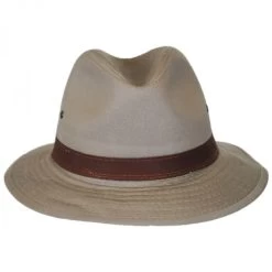 Packable Cotton Twill Safari Fedora Hat -ChicHeadwear Haven 265772