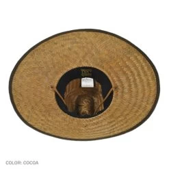 Palm Leaf Straw Lifeguard Hat W/ Bound Brim -ChicHeadwear Haven 27281