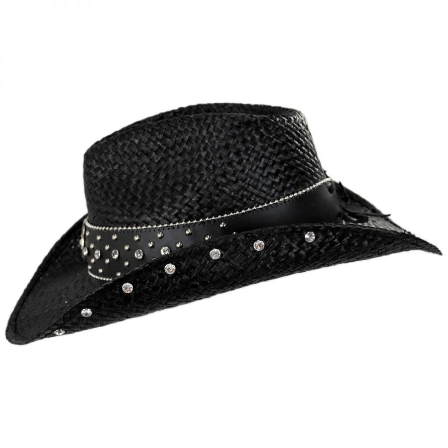 Rhinestone Raffia Straw Western Hat 4 Rhinestone Raffia Straw Western Hat - Image 2