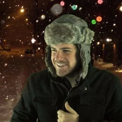 Herringbone Wool Blend Trapper Hat -ChicHeadwear Haven 29216