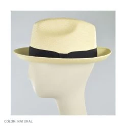 Panama Straw Trilby Fedora Hat -ChicHeadwear Haven 29414