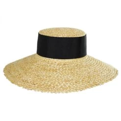 Chevron 4.5 Inch Brim Wheat Braid Lampshade Hat