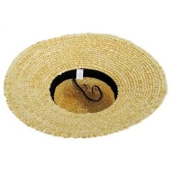 Chevron 4.5 Inch Brim Wheat Braid Lampshade Hat -ChicHeadwear Haven 319421