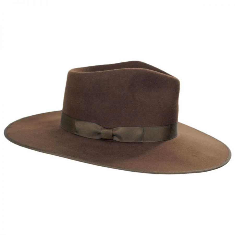 Wool Felt Rancher Fedora Hat - Coco 4 Wool Felt Rancher Fedora Hat - Coco - Image 2