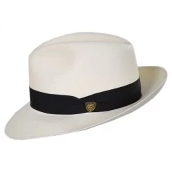 Center Pinch Shantung Straw Fedora Hat -ChicHeadwear Haven 322764