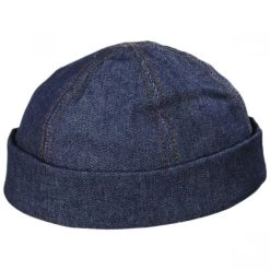 Six Panel Denim Cotton Beanie Hat -ChicHeadwear Haven 334434