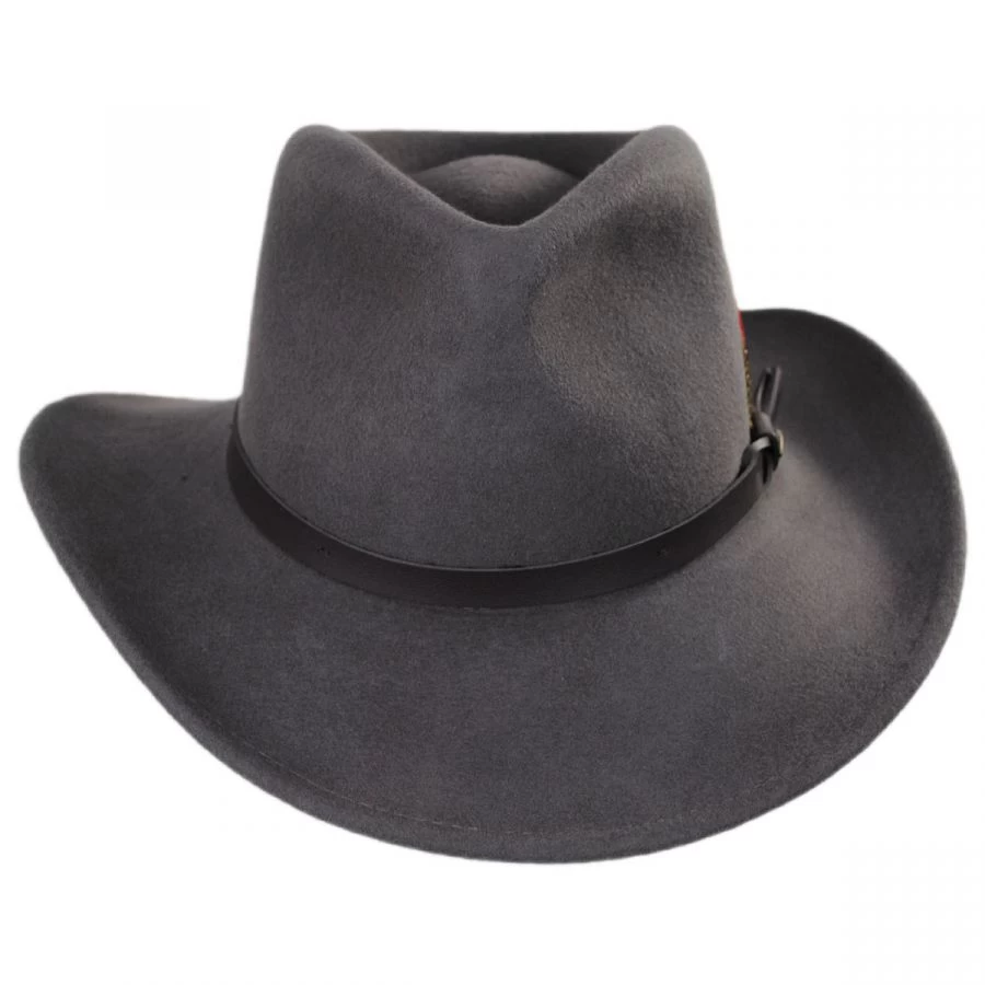Scala Dakota Wool Crushable Outback Hat - Gray 3 Scala Dakota Wool Crushable Outback Hat - Gray