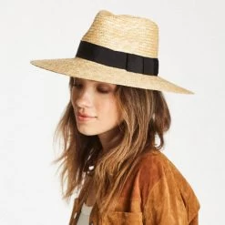 Joanna Wheat Straw Fedora Hat - Honey -ChicHeadwear Haven 336888