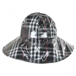 Plaid Wide Brim Rain Hat