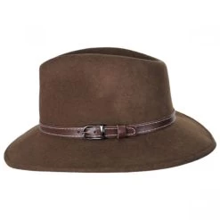 Leather Band Wool Felt Fedora Hat -ChicHeadwear Haven 342428
