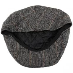 Vesper Herringbone Plaid Wool Blend Ivy Cap -ChicHeadwear Haven 344225