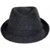 Herringbone Wool Trilby Fedora Hat -ChicHeadwear Haven 346184