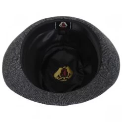 Herringbone Wool Trilby Fedora Hat -ChicHeadwear Haven 346188