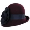 Ribbon Flower Profile Wool Felt Cloche Hat - Made To Order 1 Ribbon Flower Profile Wool Felt Cloche Hat - Made To Order -ChicHeadwear Haven 346961