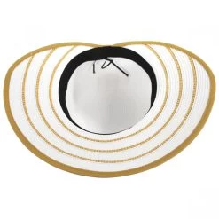 Metallic Sailor Knot Toyo Straw Facesaver Hat -ChicHeadwear Haven 367180