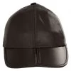 Split Bill Earflap Leather Ball Cap - Brown -ChicHeadwear Haven 367756