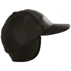 Split Bill Earflap Leather Ball Cap - Brown -ChicHeadwear Haven 367762