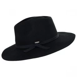 Joanna Packable Wool Felt Fedora Hat - Black -ChicHeadwear Haven 381020