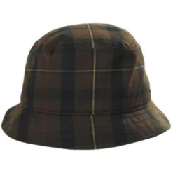 British Millerain Waxed Plaid Cotton Rain Bucket Hat