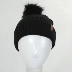 Alison Faux Fur Pom Beanie Hat -ChicHeadwear Haven 382439