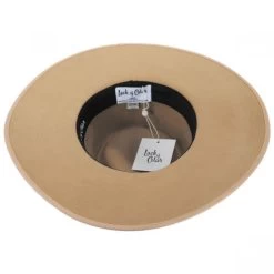Wool Felt Rancher Fedora Hat - Caramel -ChicHeadwear Haven 385952