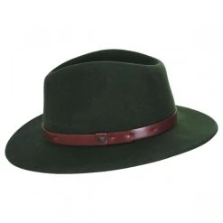 Messer Wool Felt Fedora Hat - Moss -ChicHeadwear Haven 387339