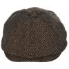 Brood Herringbone Wool Blend Newsboy Cap - Brown/Khaki -ChicHeadwear Haven 387368