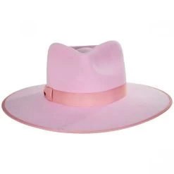 Wool Felt Rancher Fedora Hat - Pink
