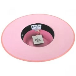 Wool Felt Rancher Fedora Hat - Pink -ChicHeadwear Haven 391136