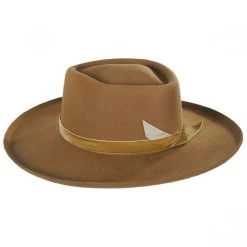 Val Diamond Crown Wool Felt Fedora Hat - Brown -ChicHeadwear Haven 391294