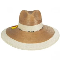 Scala Elgans Two-Tone Palm Straw Fedora Hat